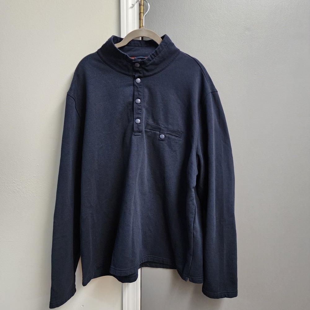 Untuckit Mens Parkson Snap Fleece Pullover Size XXXL Navy Blue